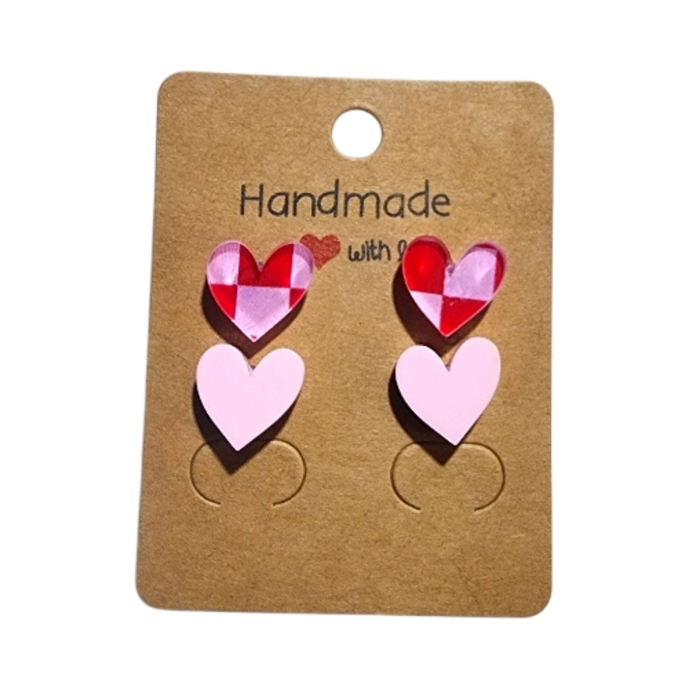 Gem Blush Acrylic Stud Earrings, 2 Pairs